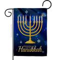 Ornament Collection 13 x 18.5 in. Happy Hanukkah Garden Flag with Winter Double-Sided Decorative Vertical Flags OR578984